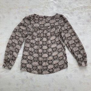 Pink black floral top